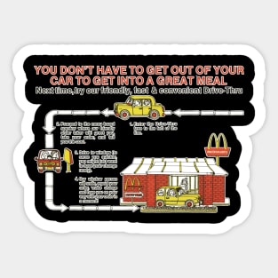 McDonald's Drive Thru Instructions Sticker